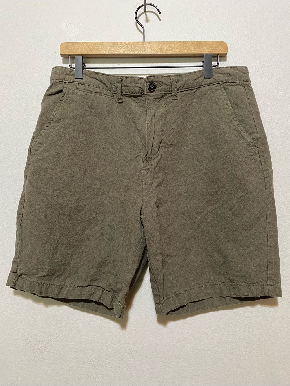 Jachs New York Chino Shorts Olive Green  Linen Blend Men’s Size 34